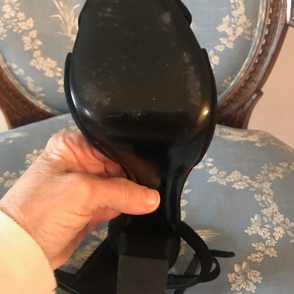 MINT! Ralph Lauren Purple Label Kabria Black Suede Heel - Picture 6 of 14